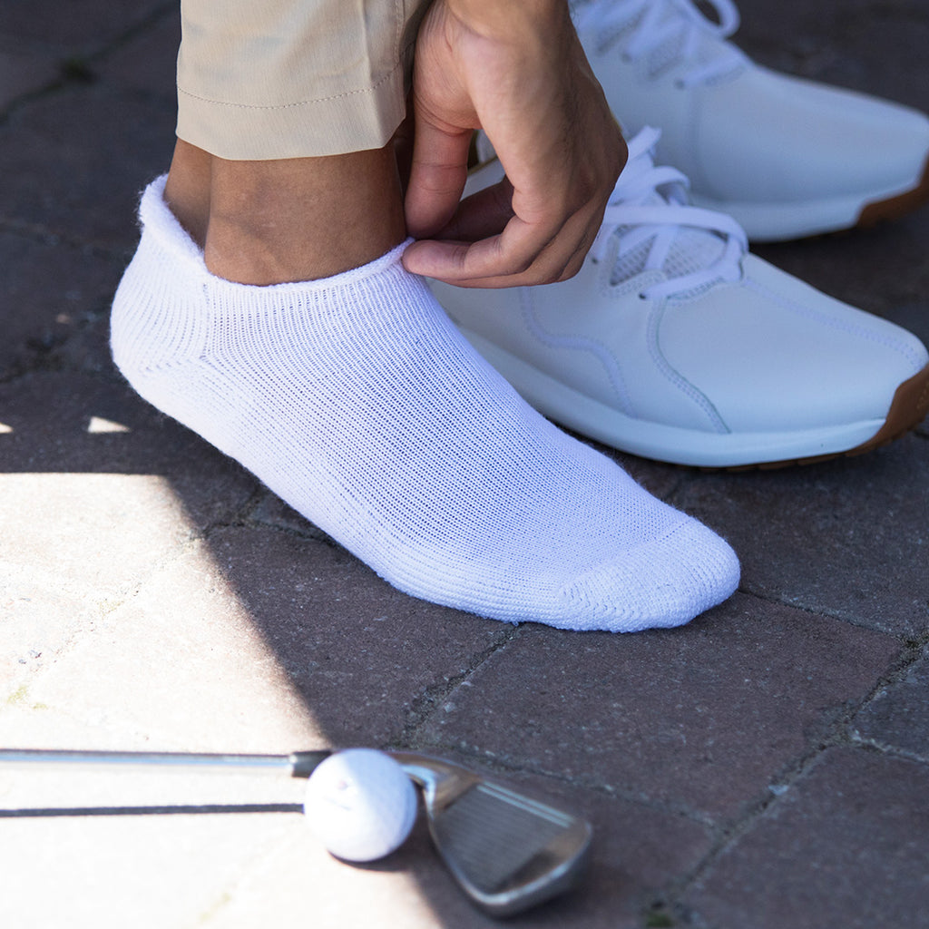 Thorlo Moderate Cushion Rolltop Golf Socks | #color_white