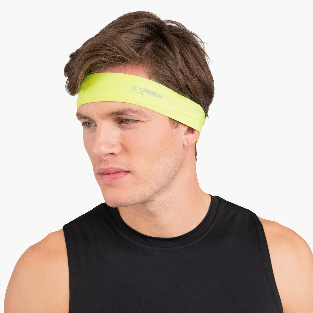 Thorlo Performance Wrap Running Headband (2 Pack) | #color_Hi-Viz/Jet Black