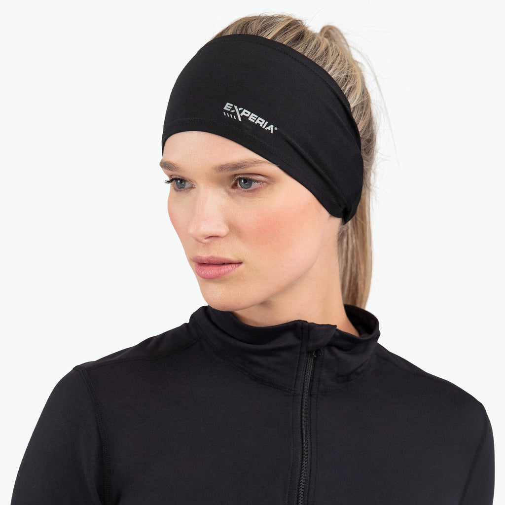 Thorlo Performance Wrap Running Headband (2 Pack) | #color_Jet Black/White