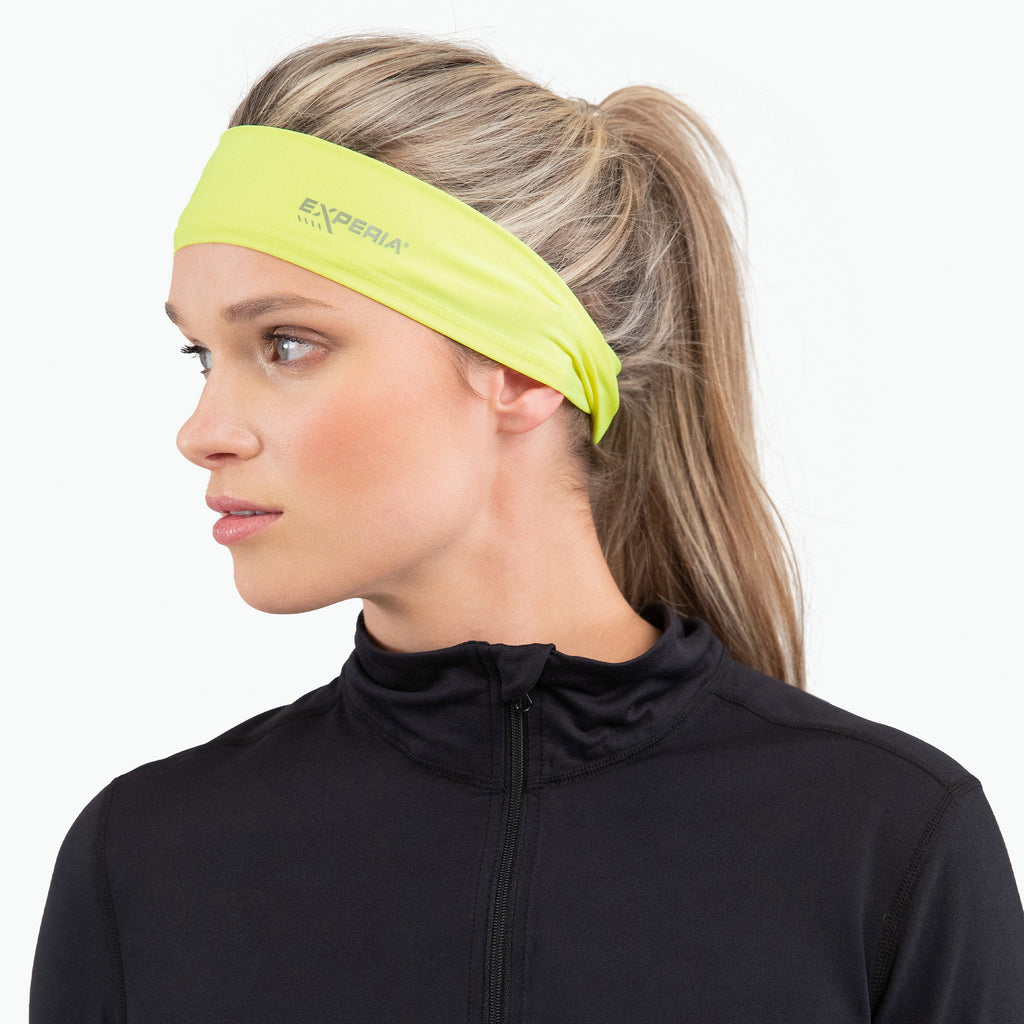 Thorlo Performance Wrap Running Headband (2 Pack) | #color_Hi-Viz/Jet Black