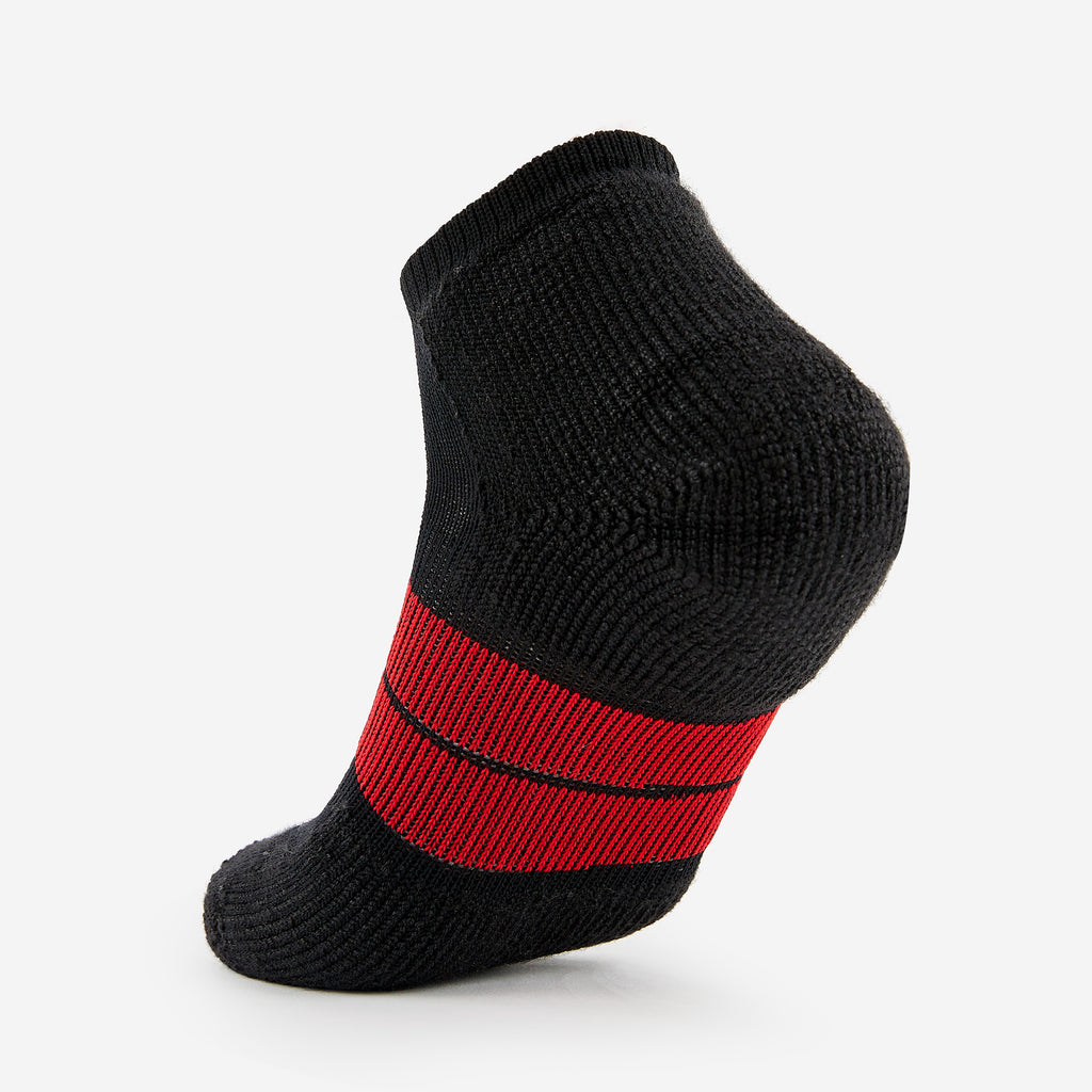 Thorlo Men's Maximum Cushion Low-Cut Running Socks | #color_black/red