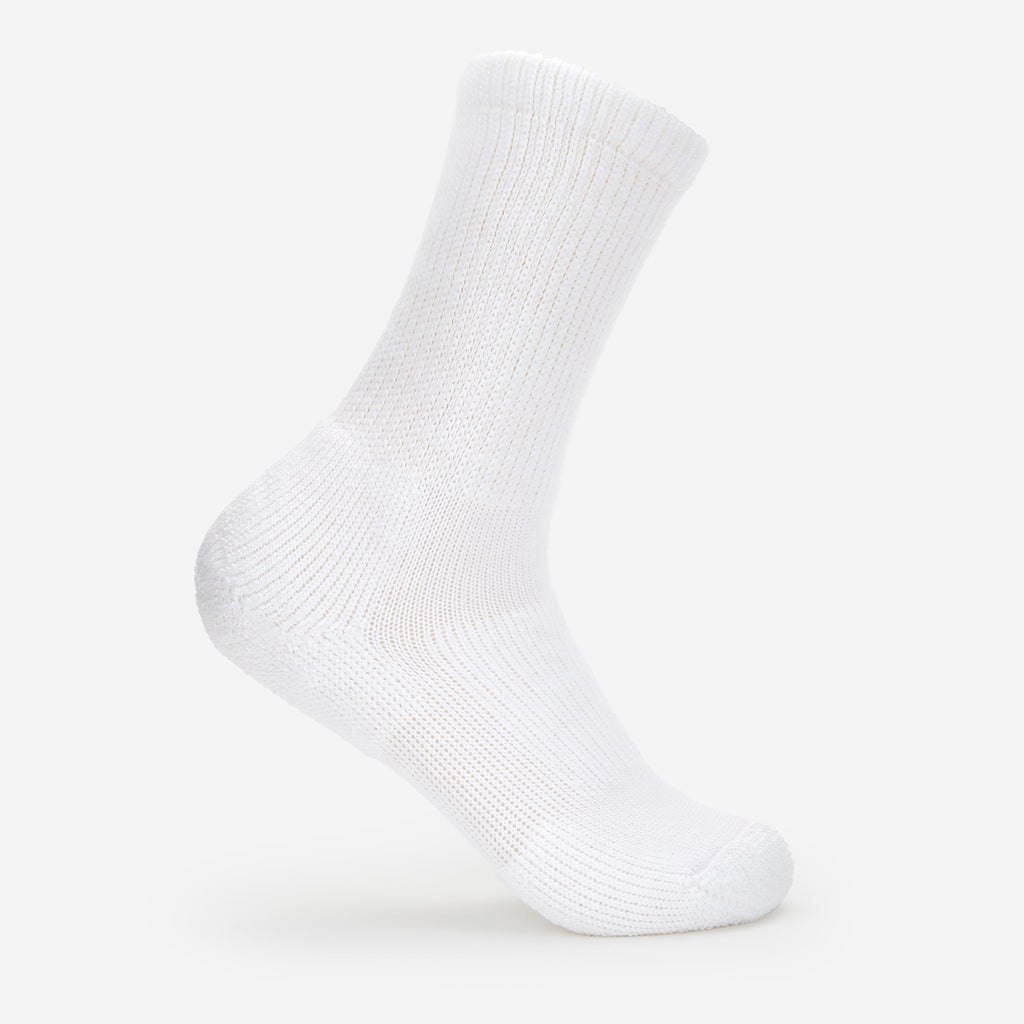 Thorlo Men's Moderate Cushion Crew Diabetic Socks | #color_white