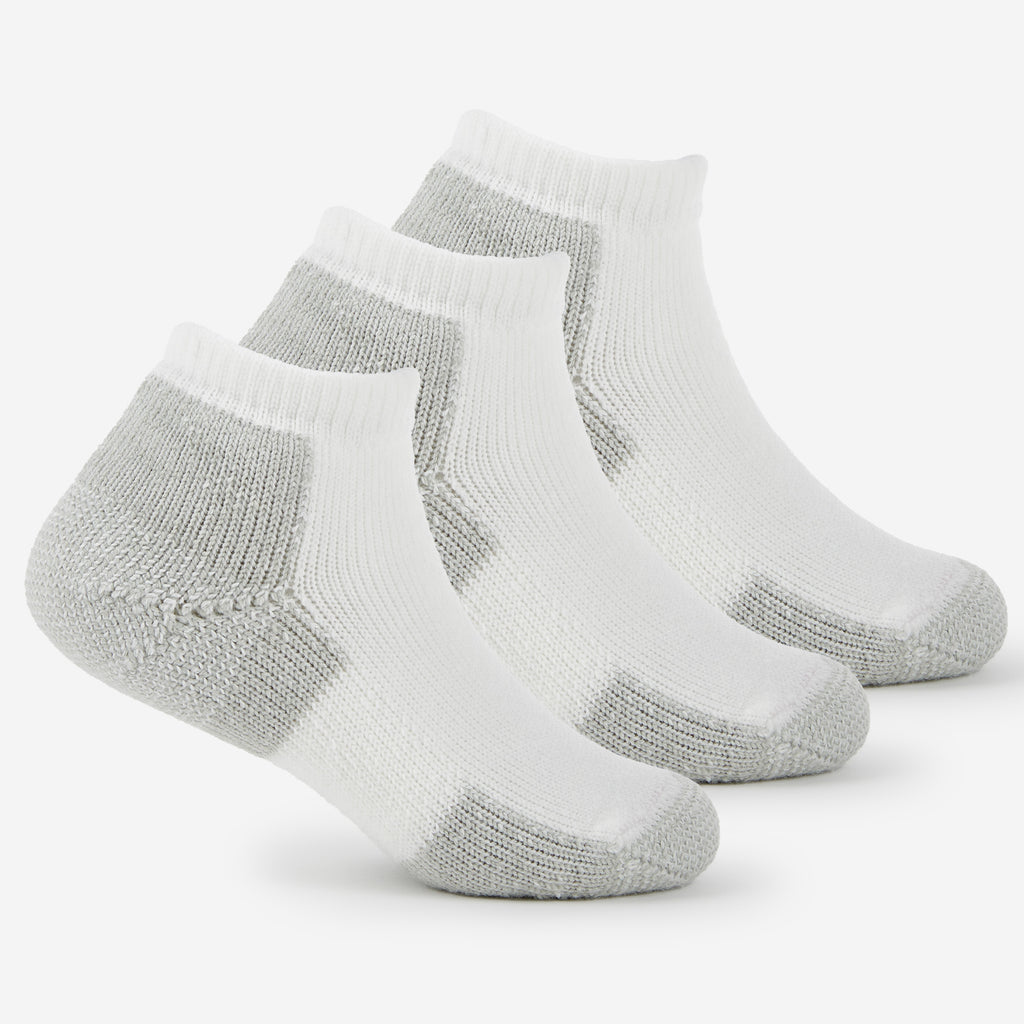 Thorlo Maximum Cushion Low-Cut Runners Socks (3 Pairs) | #color_white/platinum