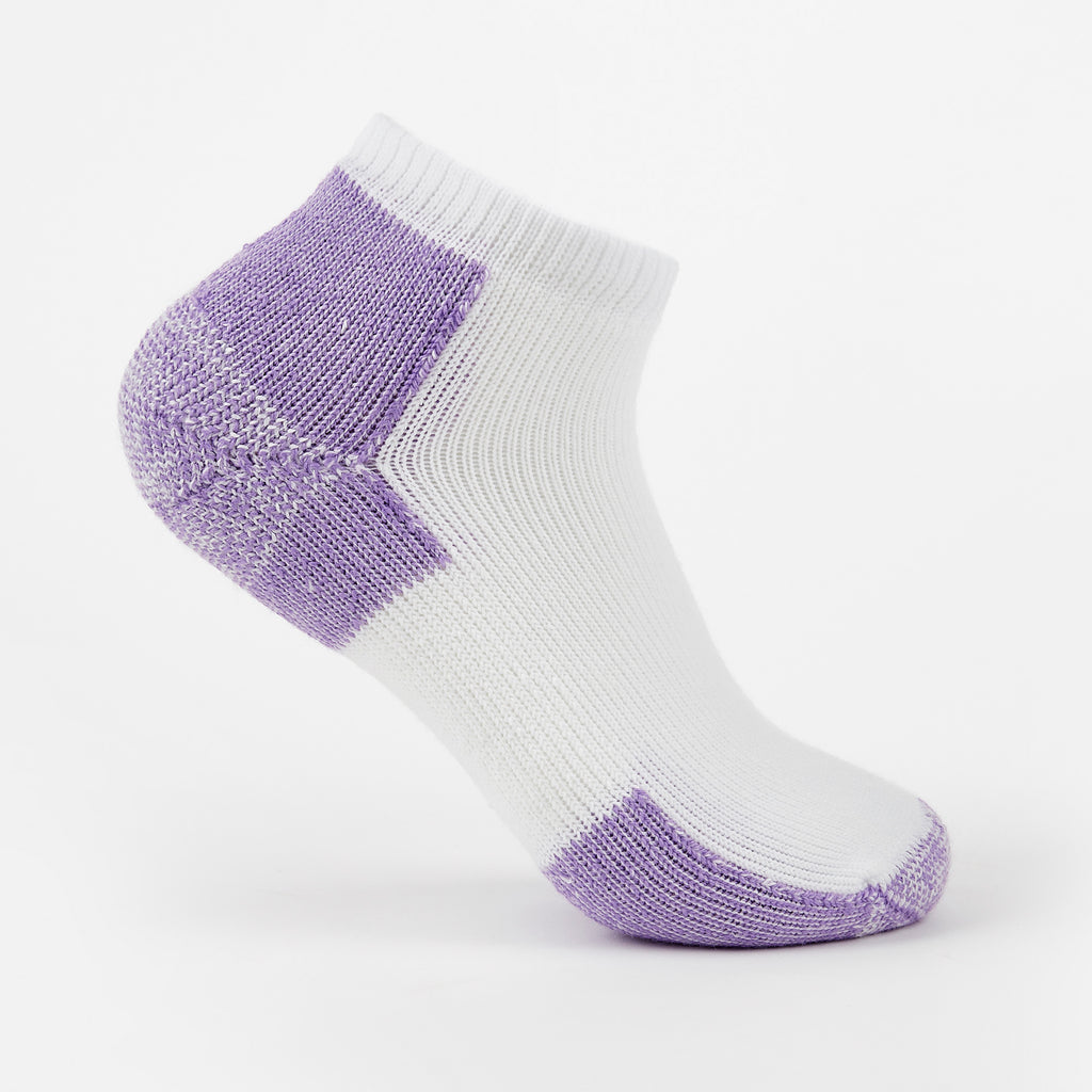 Thorlo Maximum Cushion Low-Cut Running Socks | #color_White/Lilac