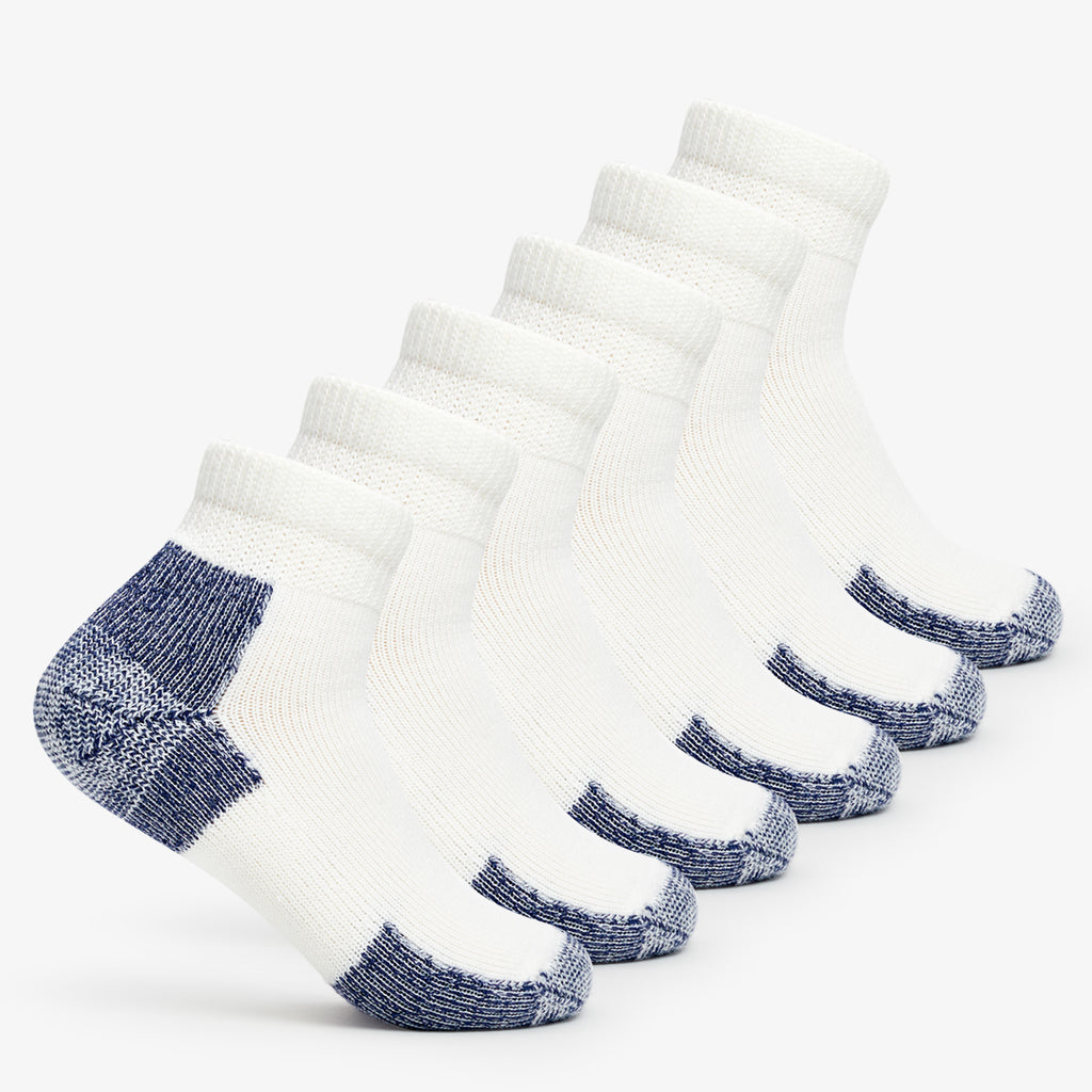 Thorlo Maximum Cushion Ankle Running Socks (6 Pairs) | #color_white/navy