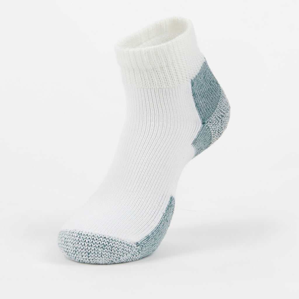 Thorlo Maximum Cushion Ankle Running Socks | #color_White/Grey