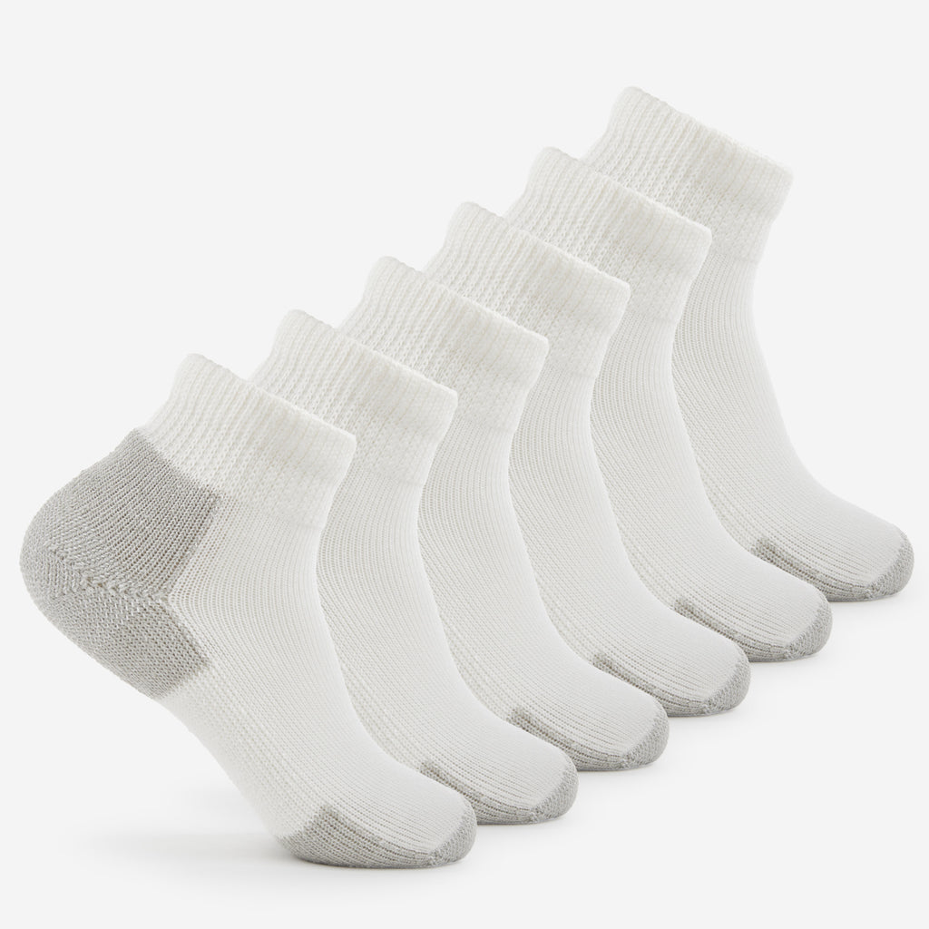 Thorlo Maximum Cushion Ankle Running Socks (6 Pairs) | #color_white/platinum