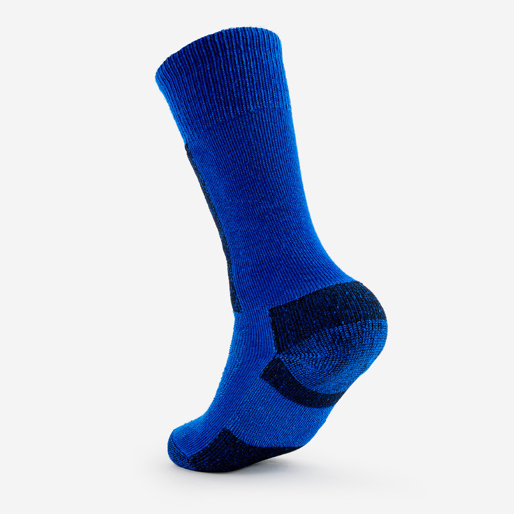 Thorlo Kid's Moderate Cushion Over-Calf Warm Skiing Socks | #color_laser blue/black