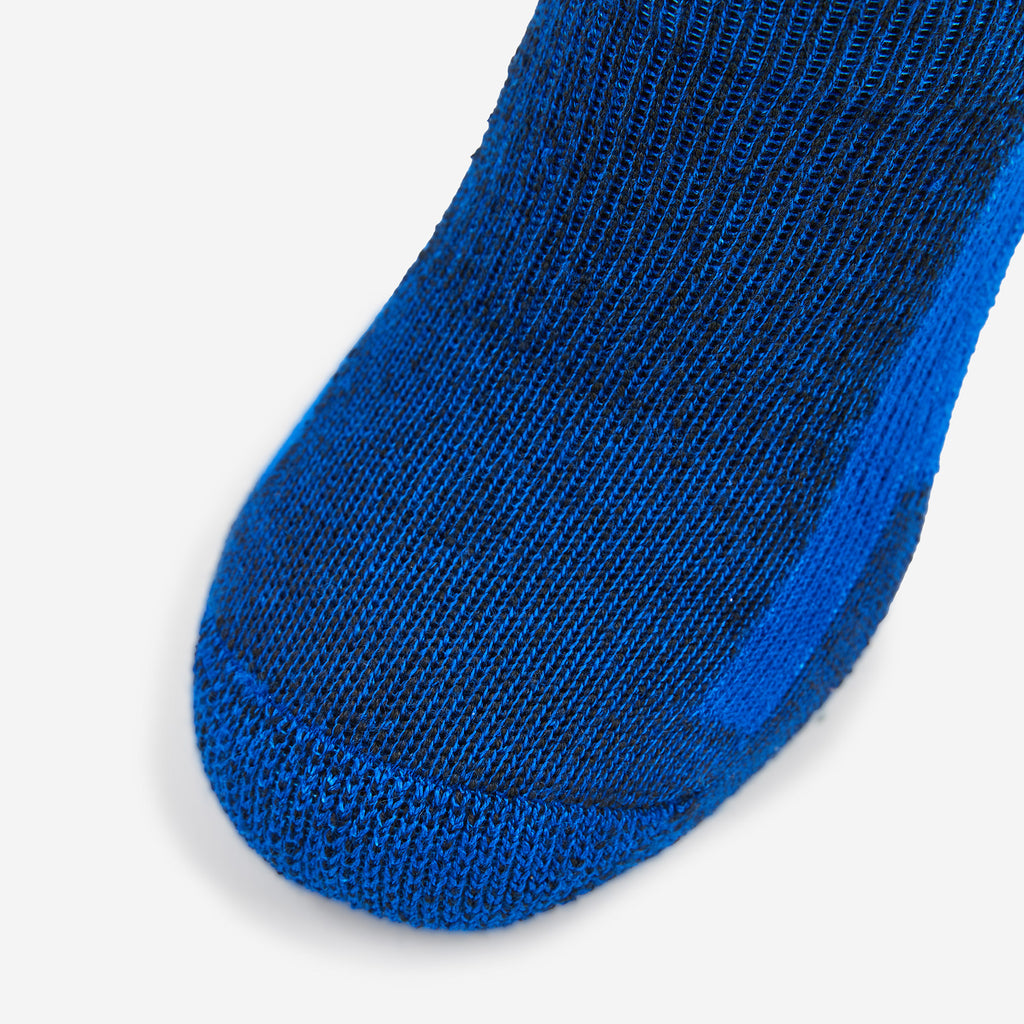 Thorlo Maximum Cushion Over-Calf Warm Skiing Socks | #color_laser blue/black