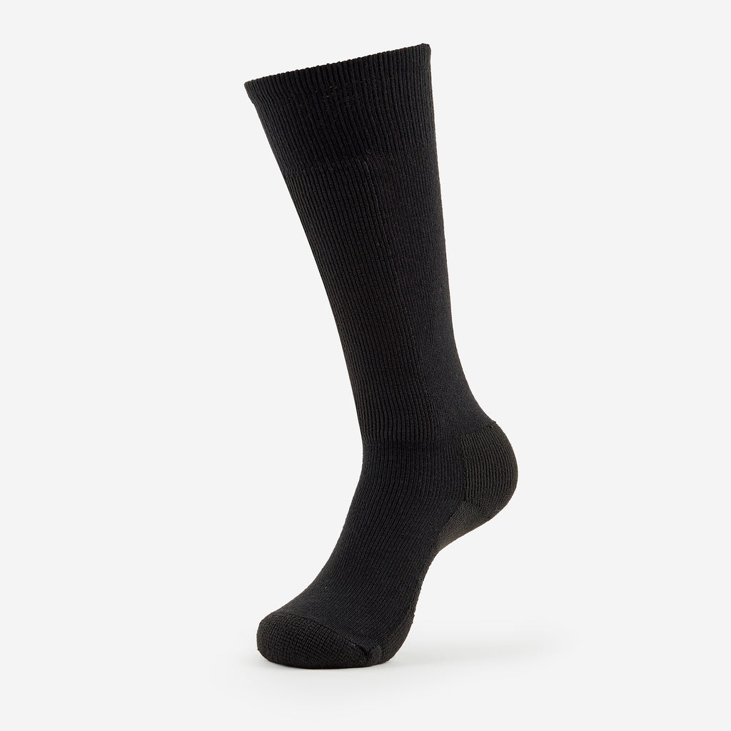 Thorlo Light Cushion Over-Calf Warm Snowboard Socks | #color_black diamond/black