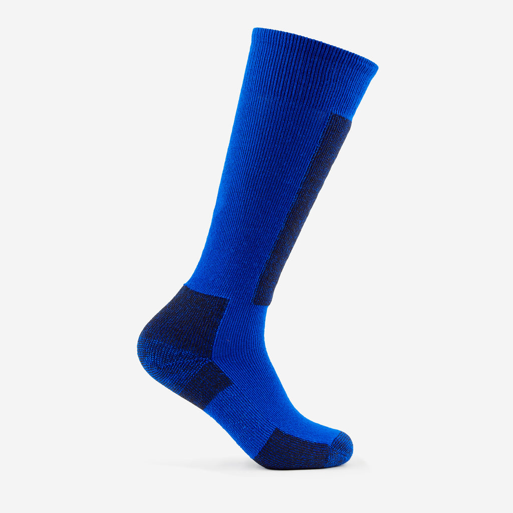 Thorlo Light Cushion Over-Calf Warm Snowboard Socks | #color_laser blue/black