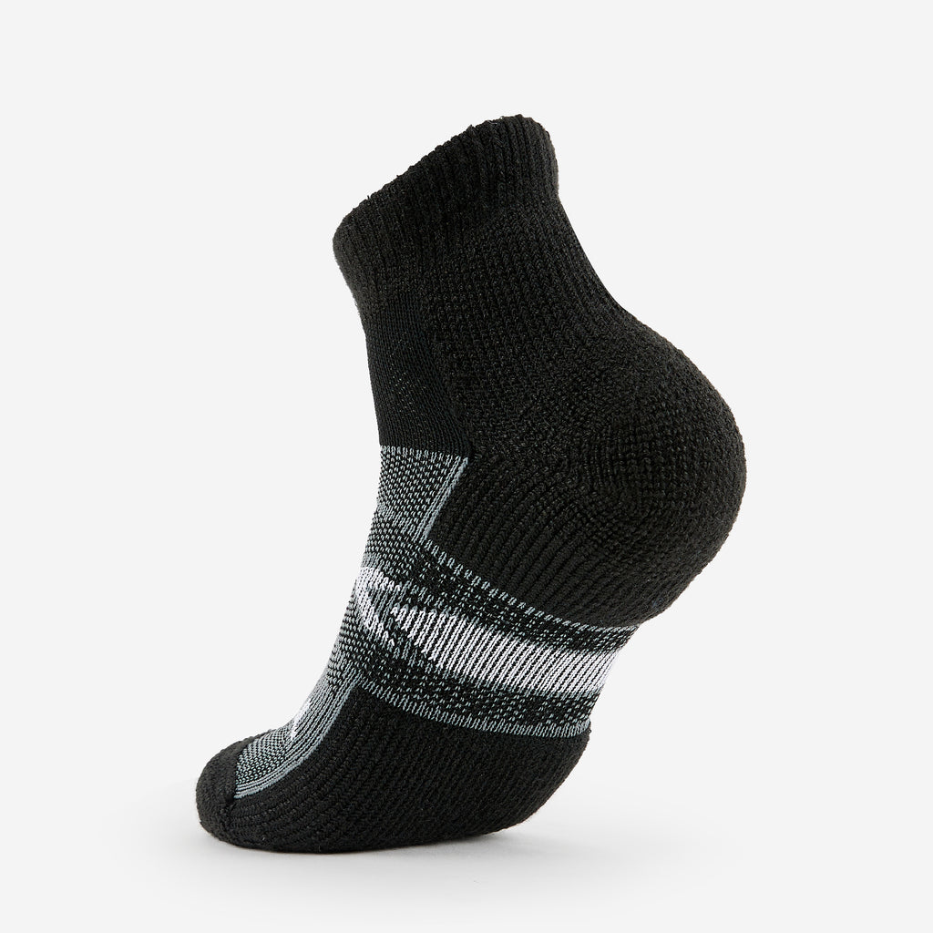 Thorlo 12-Hour Shift Maximum Cushion Ankle Work Socks | #color_black/grey