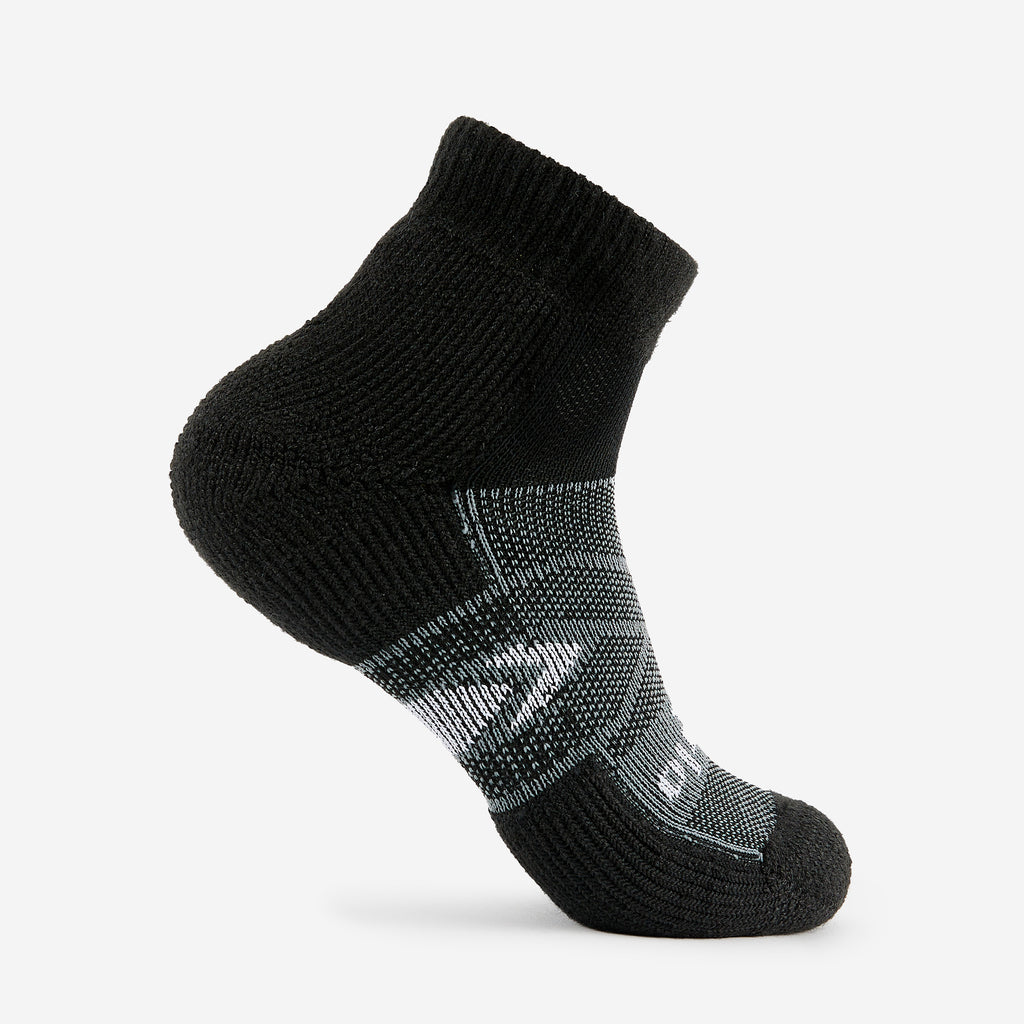 Thorlo 12-Hour Shift Maximum Cushion Ankle Work Socks | #color_black/grey