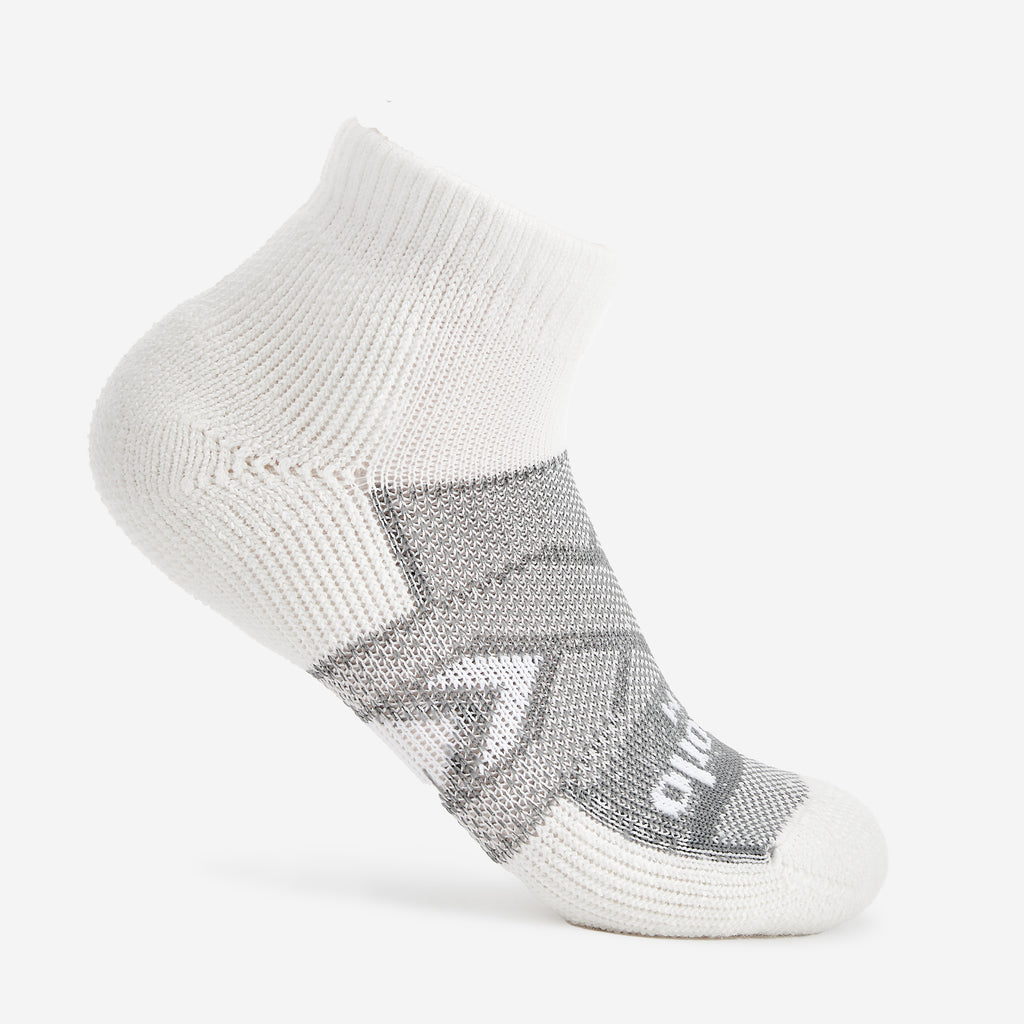 Thorlo 12-Hour Shift Maximum Cushion Ankle Work Socks | #color_white/grey accent