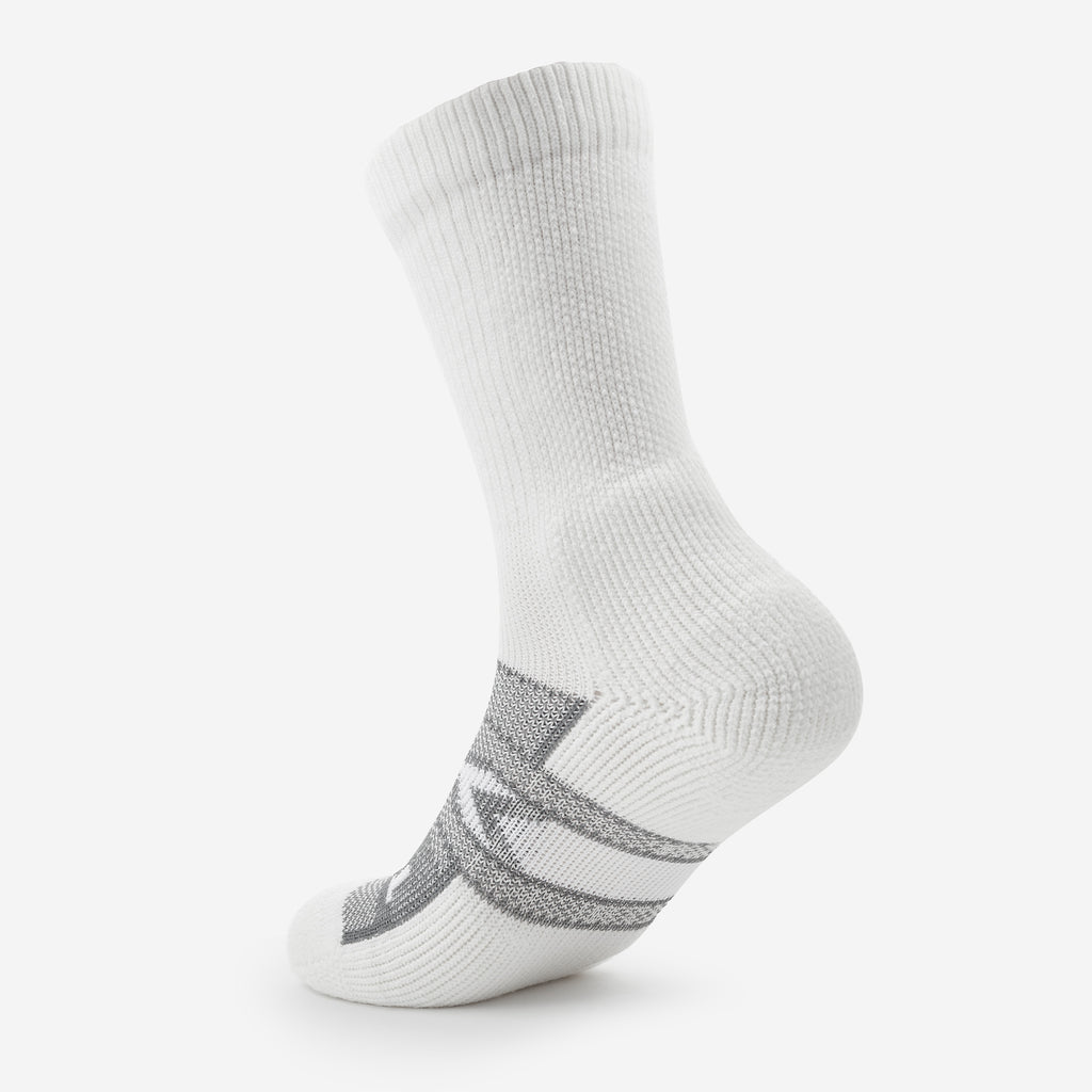 Thorlo 12-Hour Shift Maximum Cushion Crew Work Socks | #color_white/grey accent