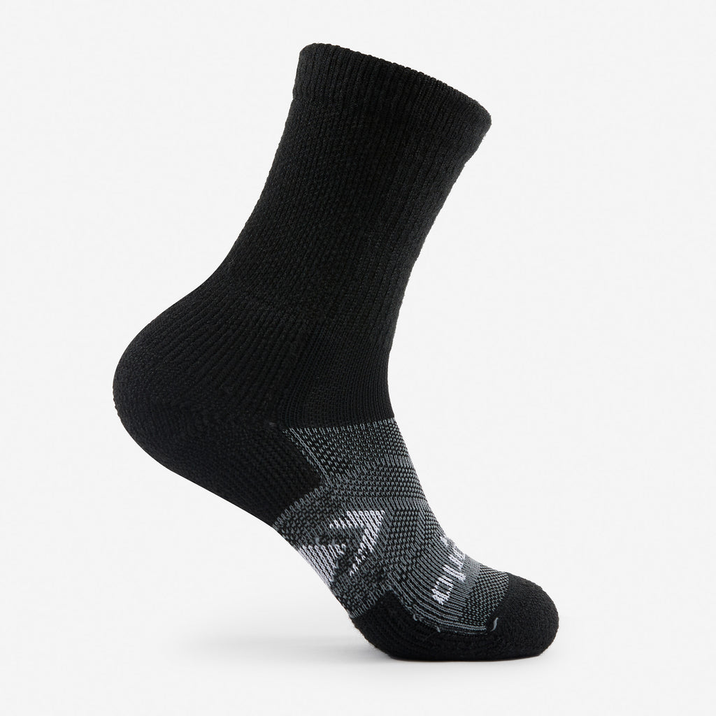 Thorlo 12-Hour Shift Maximum Cushion Crew Work Socks | #color_black/grey