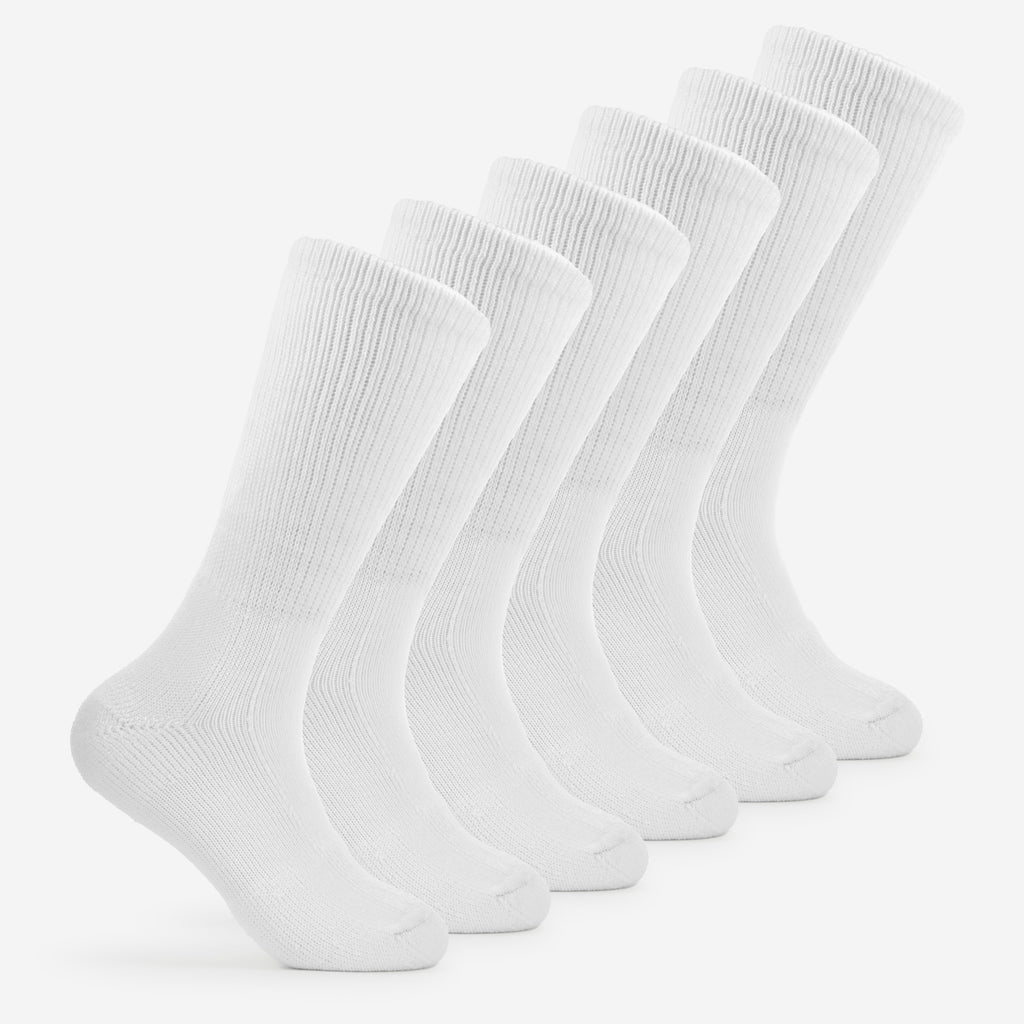 Thorlo Moderate Cushion Crew Walking Socks (6 Pairs) | #color_white