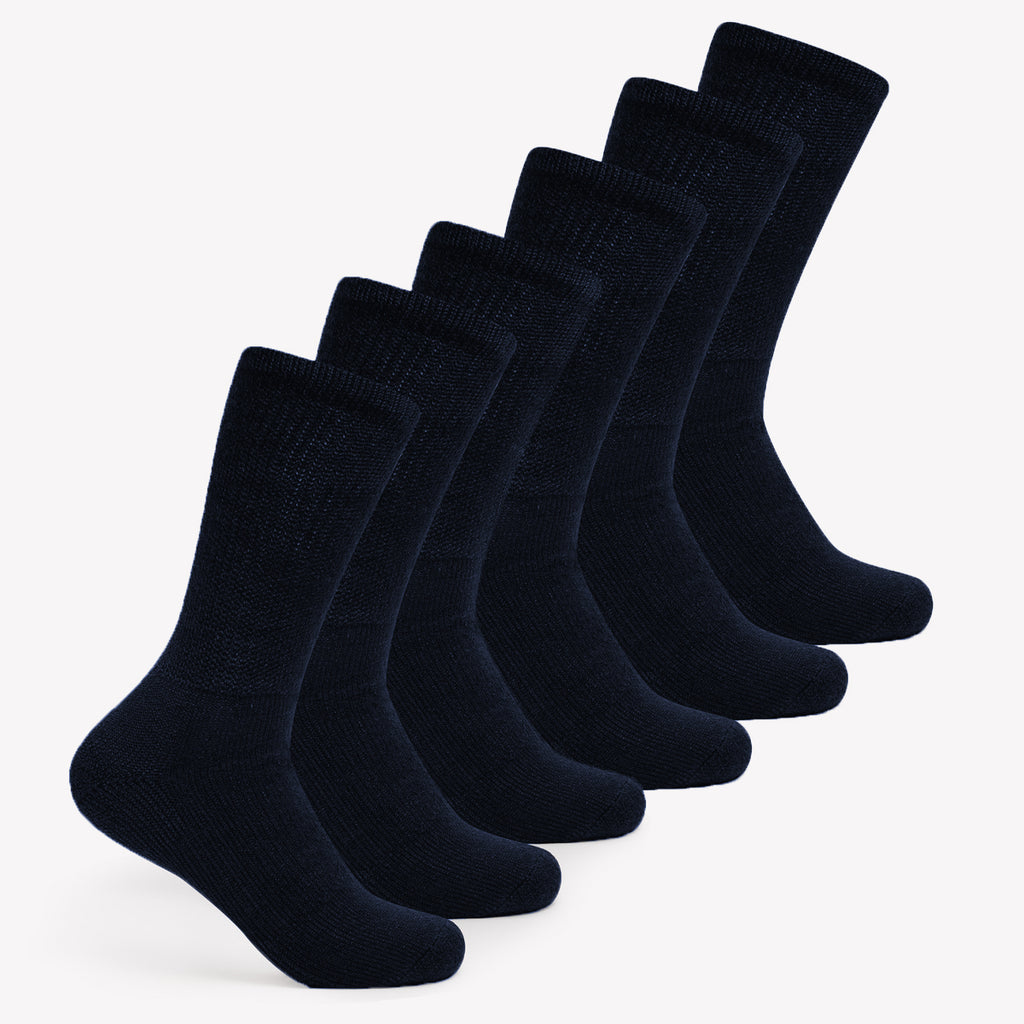 Thorlo Moderate Cushion Crew Walking Socks (6 Pairs) | #color_navy