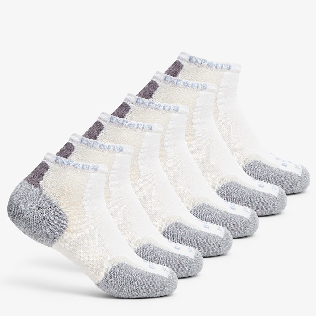 Thorlo Experia TECHFIT Light Cushion Low-Cut Fitness Socks (6 Pairs) | #color_white