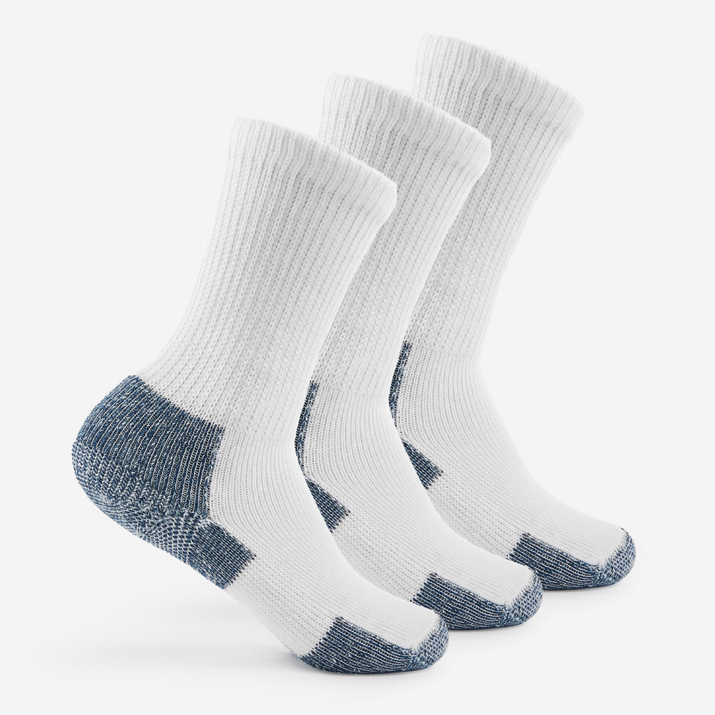 Thorlo Maximum Cushion Crew Running Socks (3 Pack) | #color_white/navy