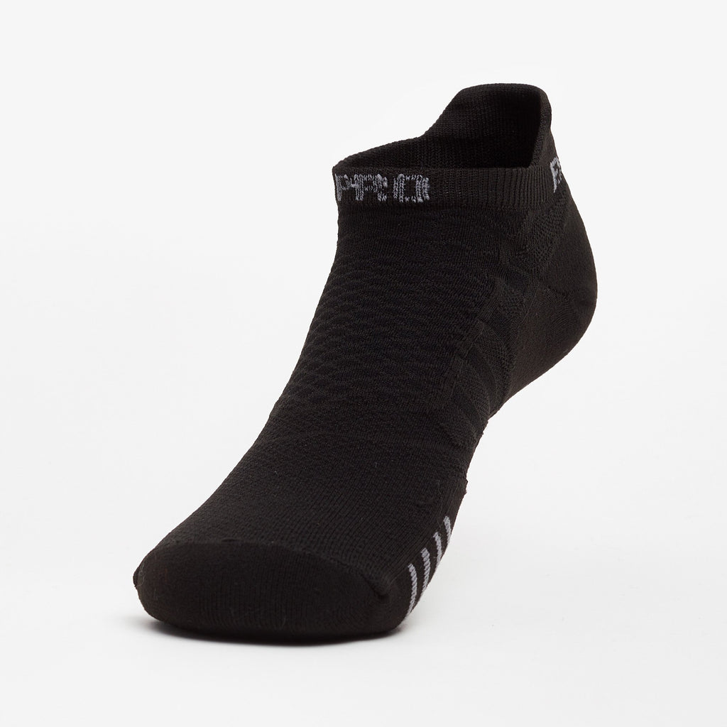 Thorlo Experia PROLITE Ultra-Light Cushion Tab No-Show Socks | #color_Black On Black