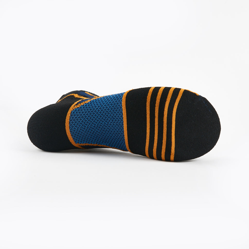 Thorlo Experia PROLITE Ultra-Light Cushion No-Show Tab Rocket Grip Socks | #color_Blue/Orange